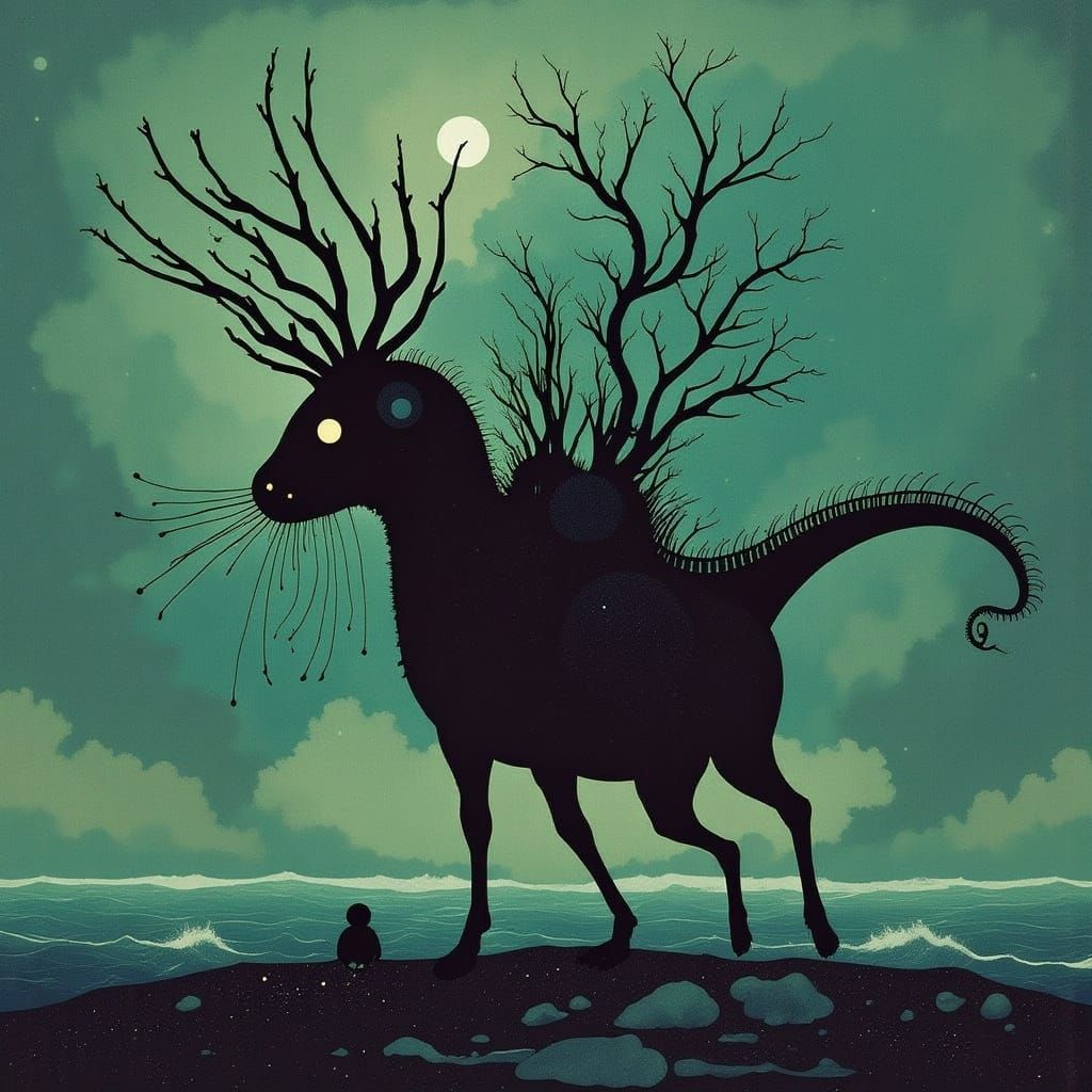 Sea Megalophobia in Cyberpunk Style