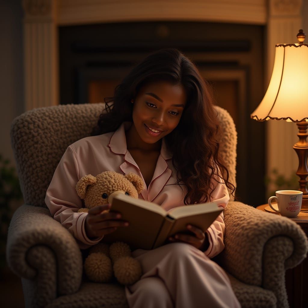 Reading with a teddy 3