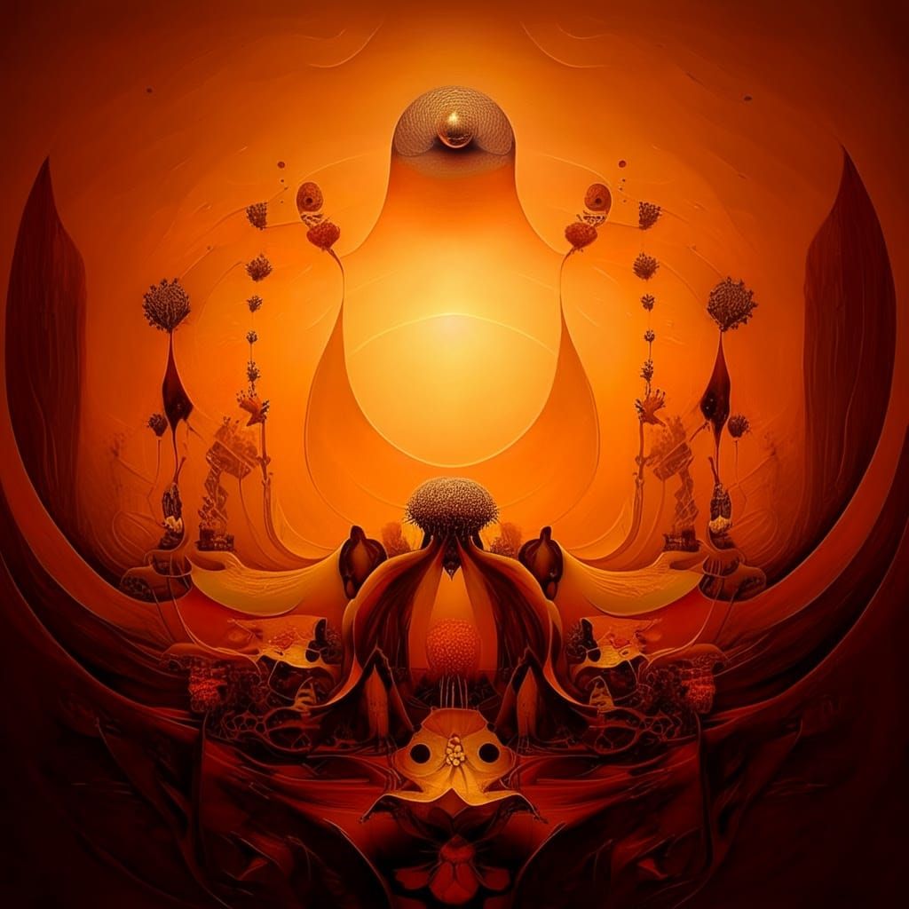 Vibrant Surreal Dreamscapes in Warm Hues