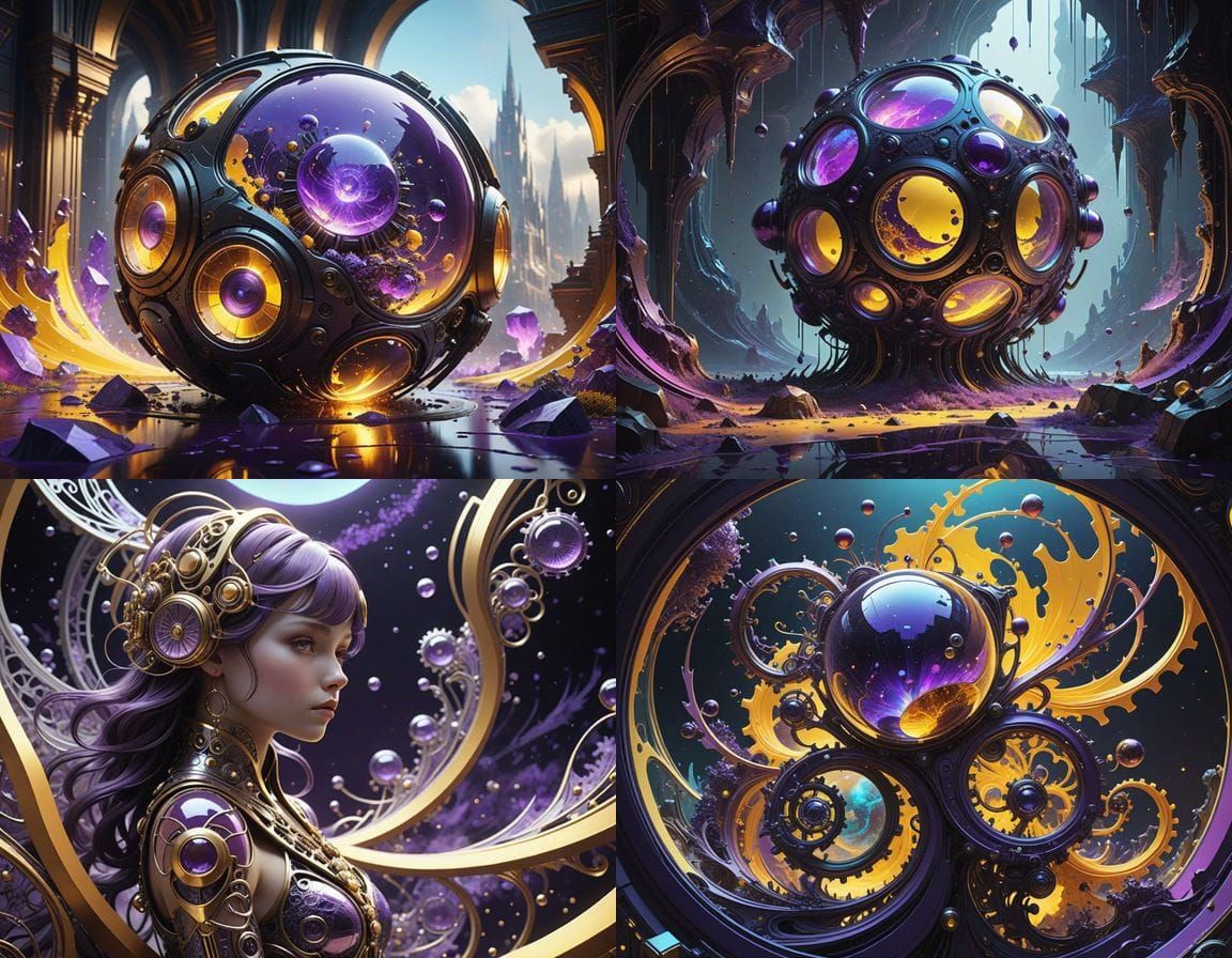 Vibrant Rainbow Realm in Hyper-Realistic Dark Fantasy Art