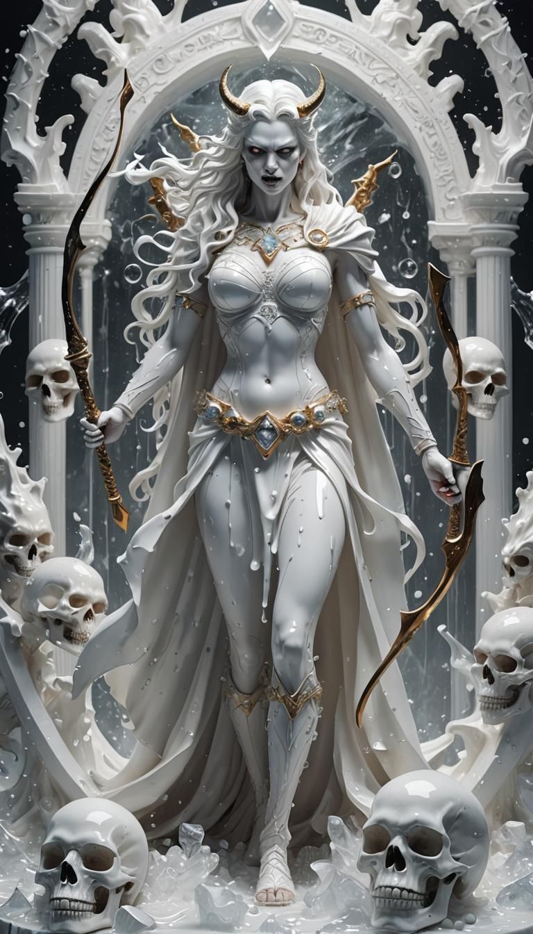 Psychedelic Milk Goddess with Glass Axe