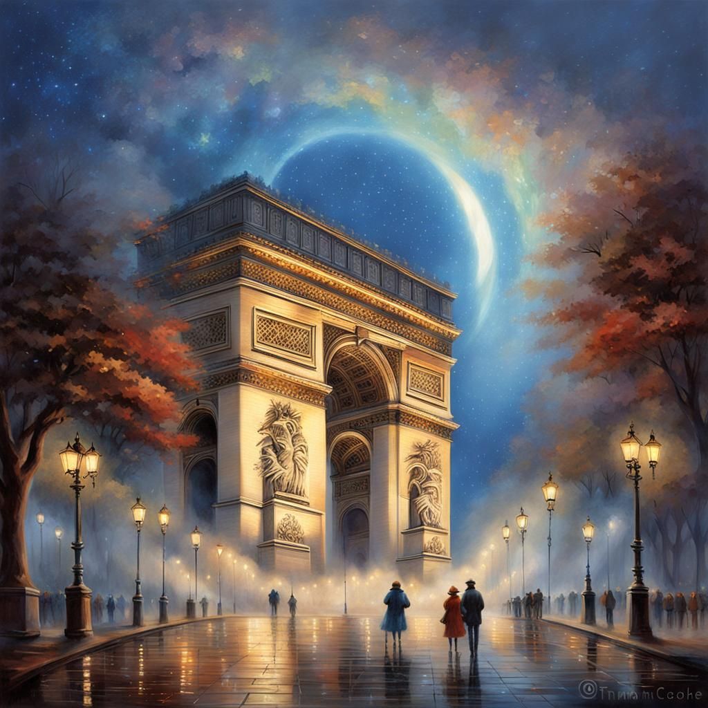 Arc de Triomphe Aglow with Star of David