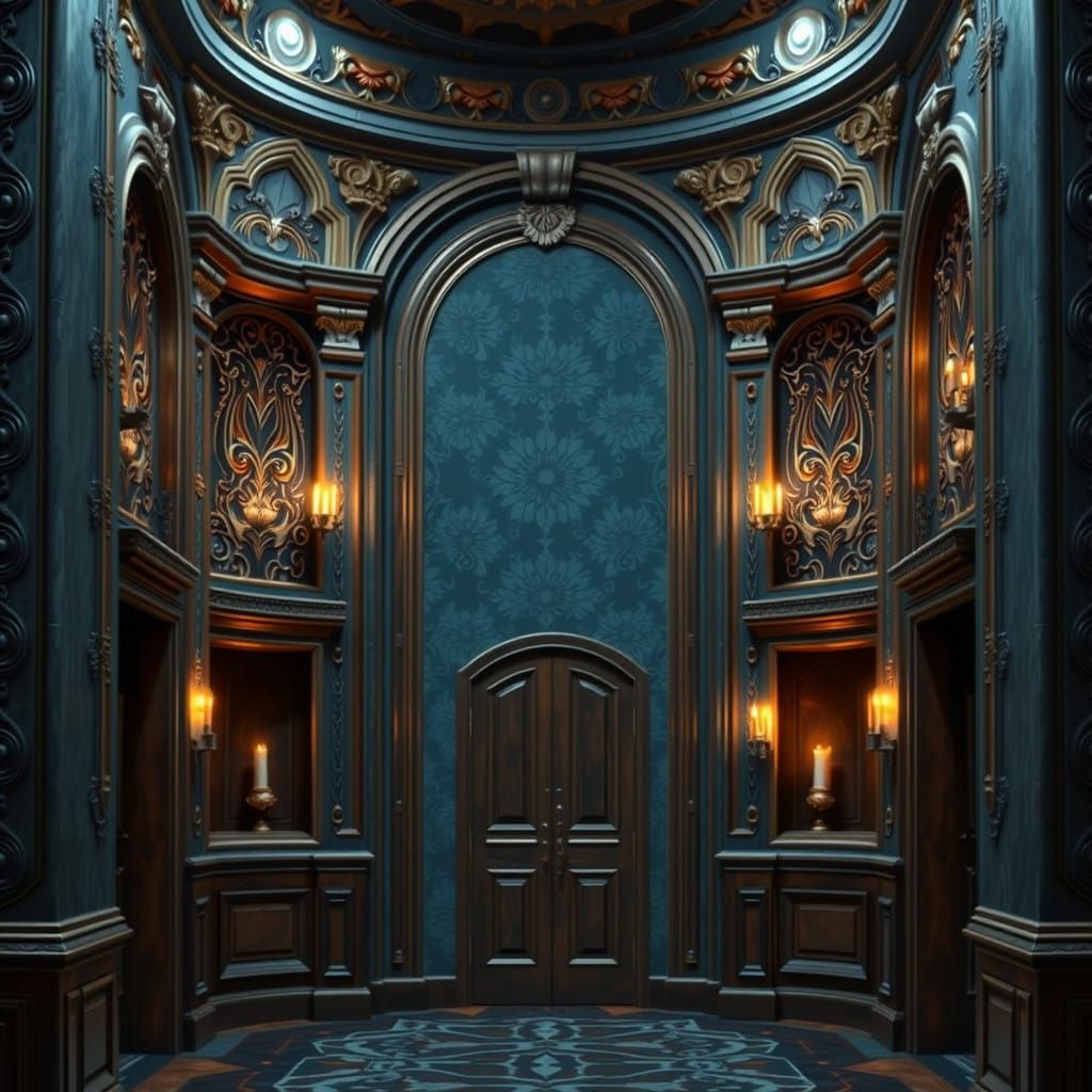 Luxurious Art Deco Walls in Matte Painting Style