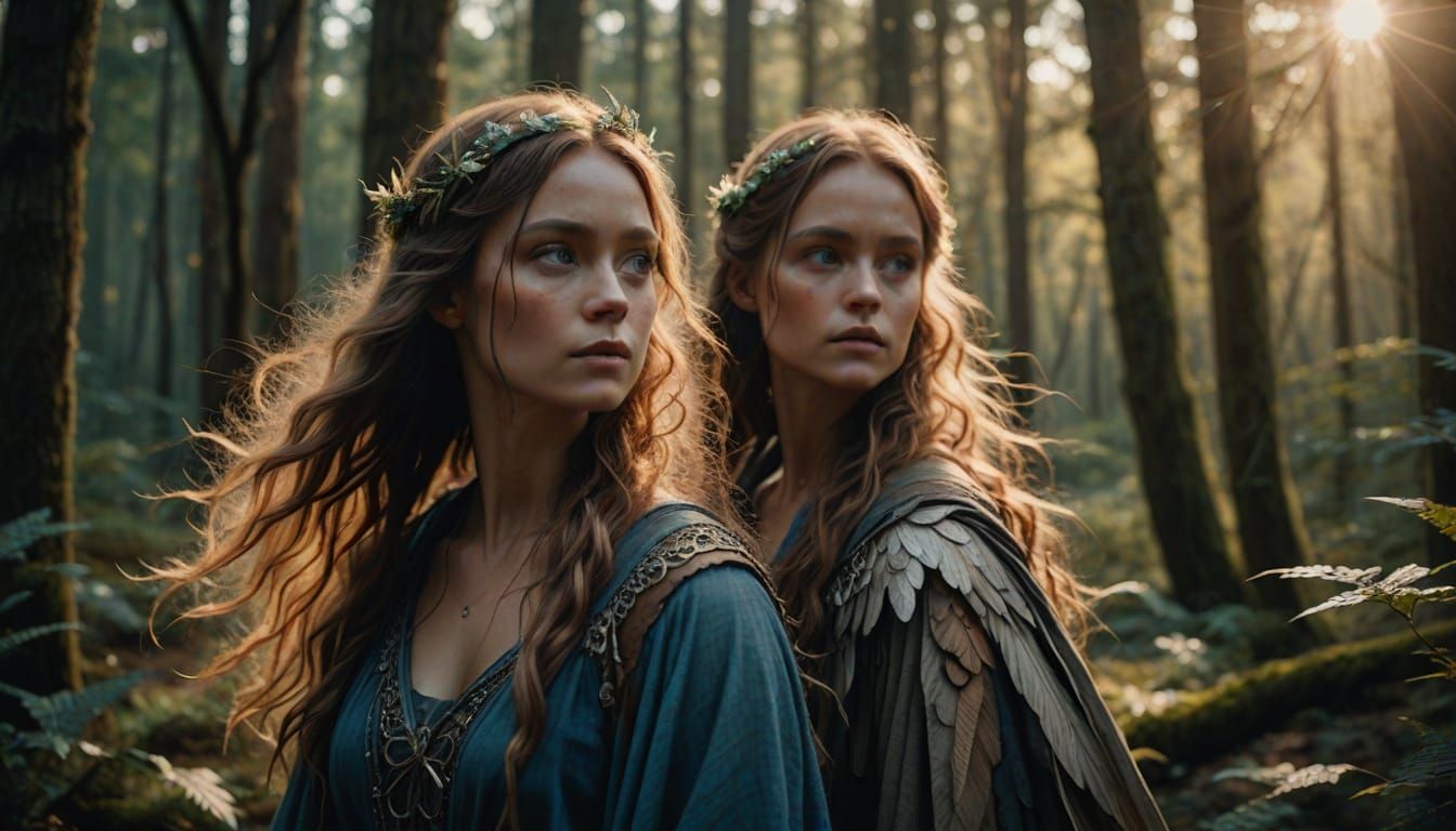 Ethereal Fairy Portrait in Muted Golden Hour Tones