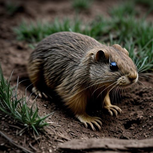 Hyperrealistic Dead Gopher Portrait in High Contrast