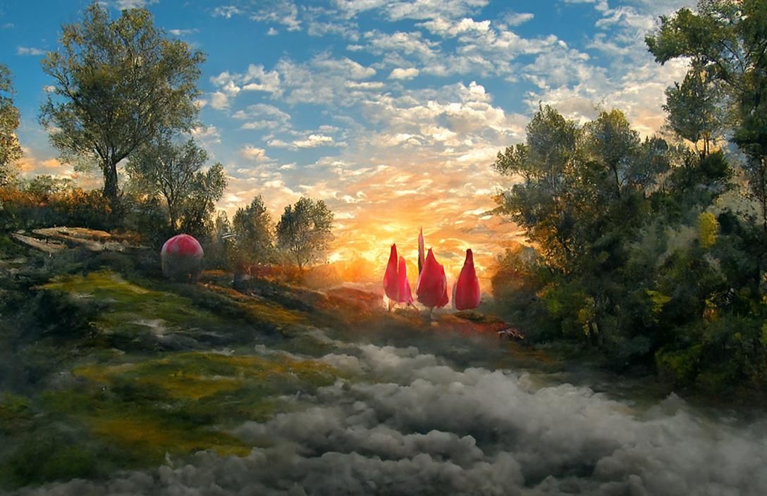 Surreal Dreamcore Scene in Impressionist Style