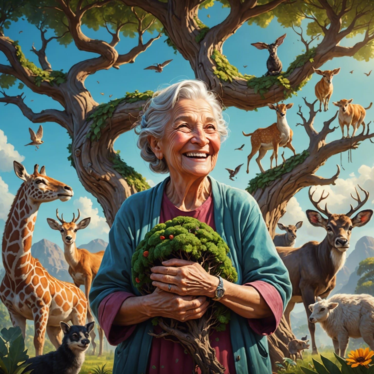 Tree Woman Protects Earth in Hyperrealistic Art