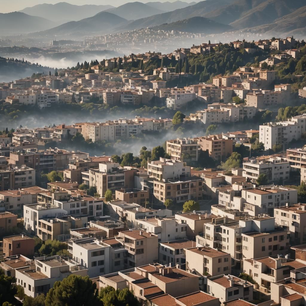 Dual Urban Landscape with Contrasting Districts