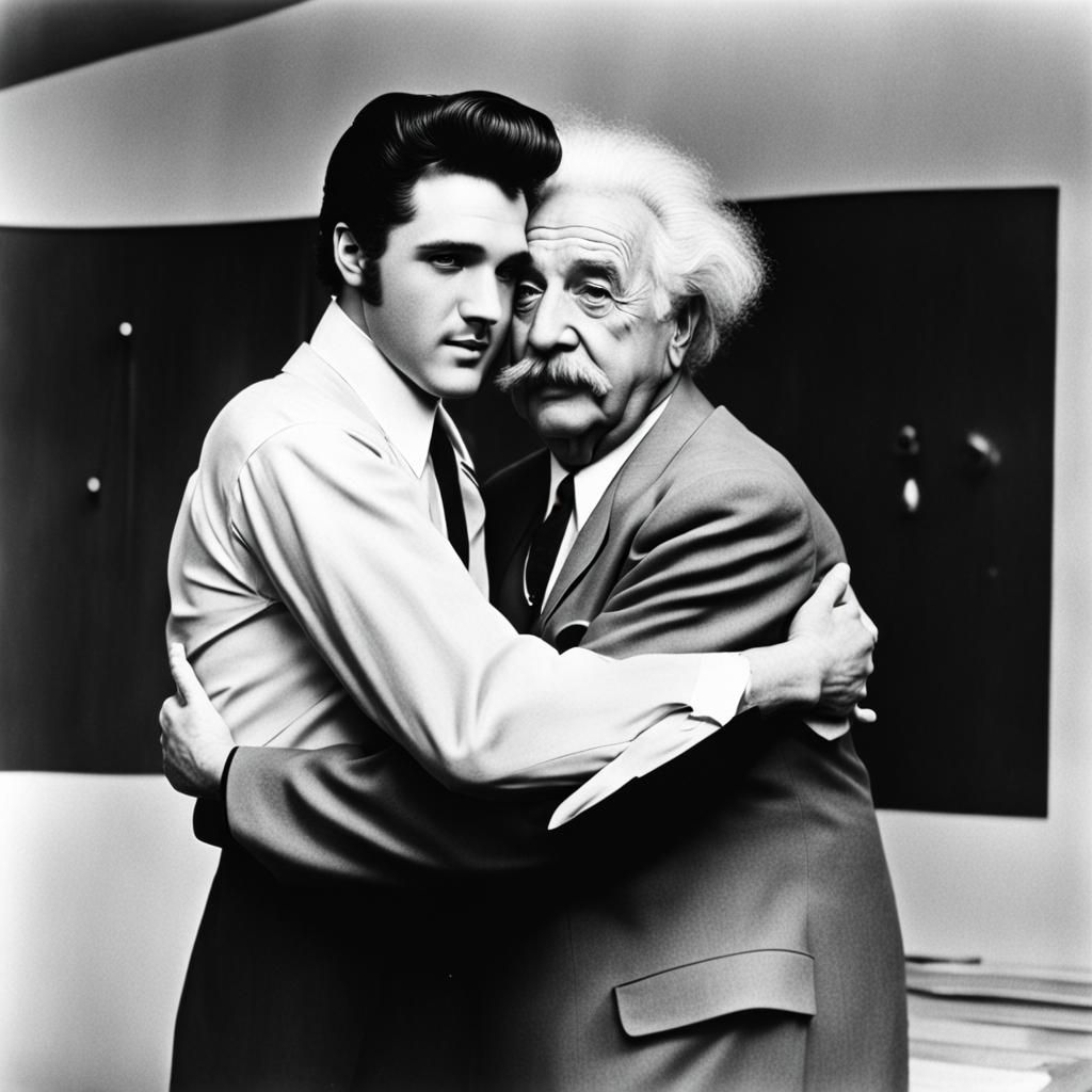 Einstein and Presley: An Iconic Embrace