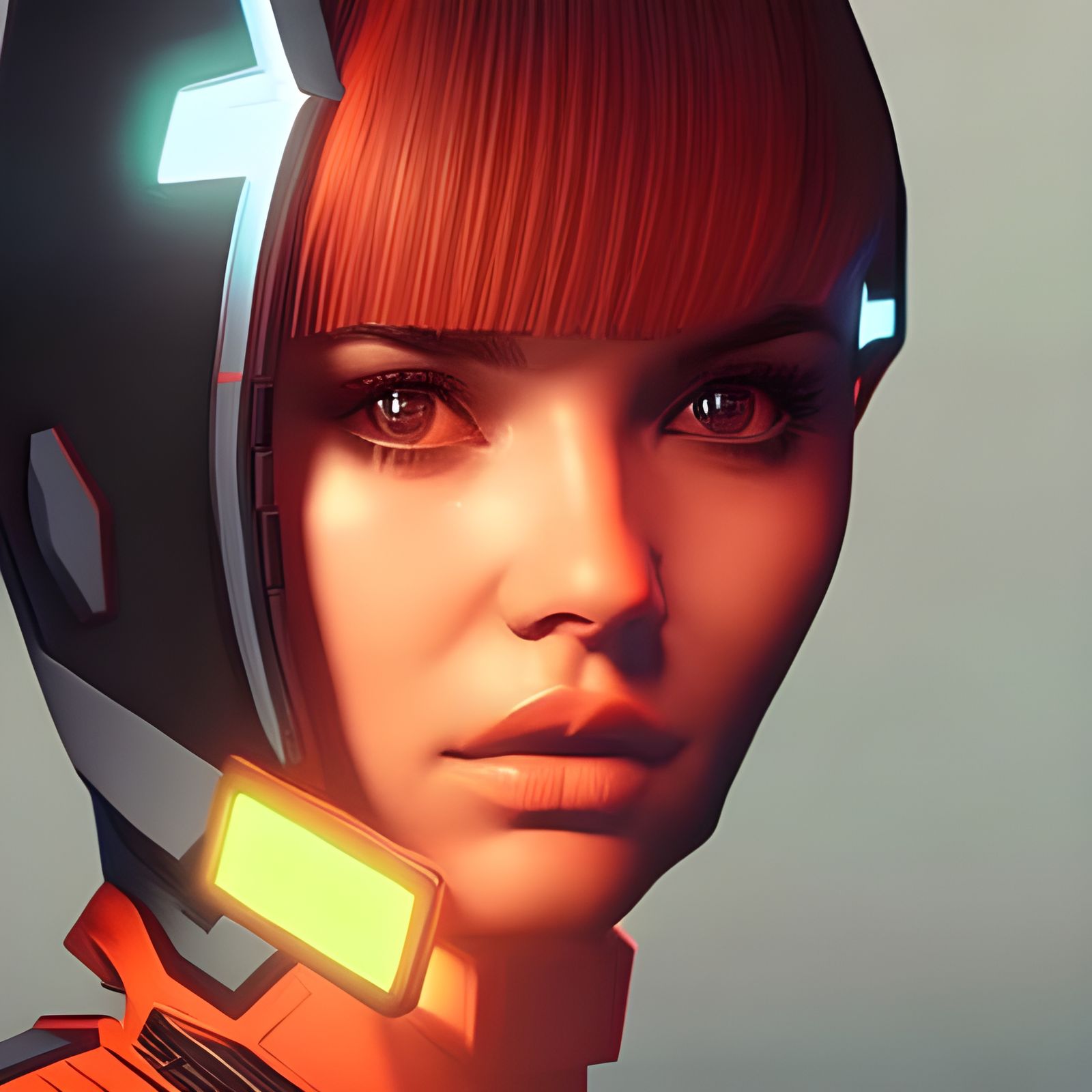 Sci-Fi Girl in Neon Virtual World