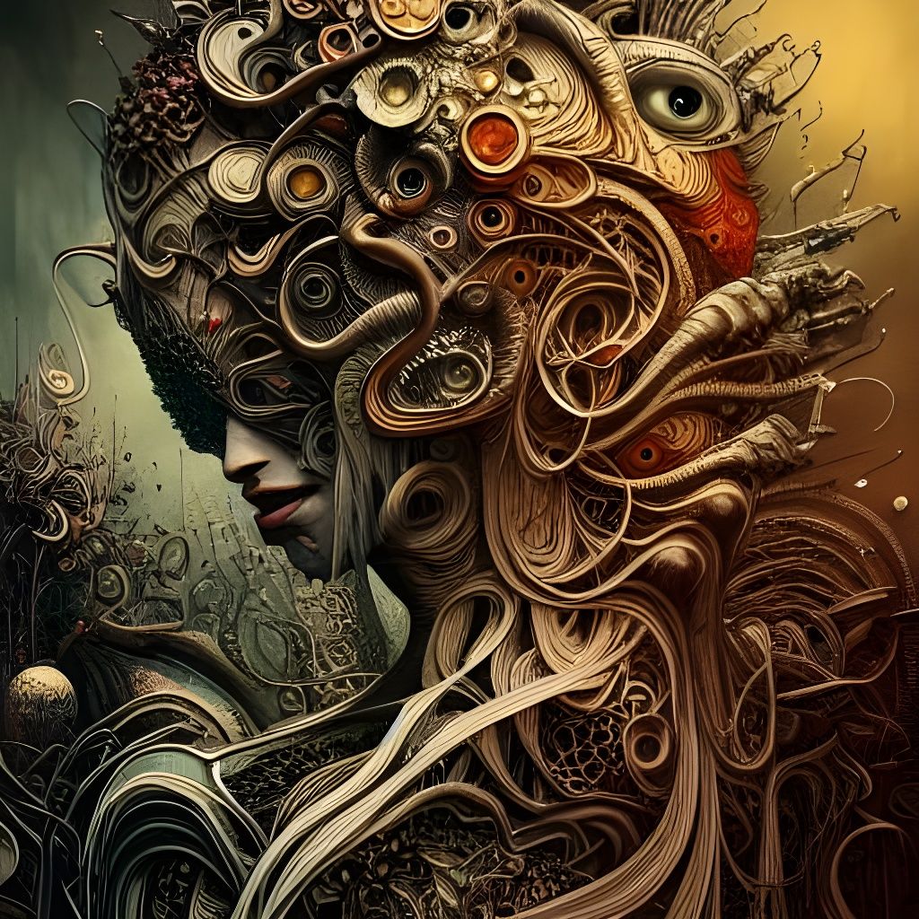 Symmetrical Biomechanical Art in Digital Style