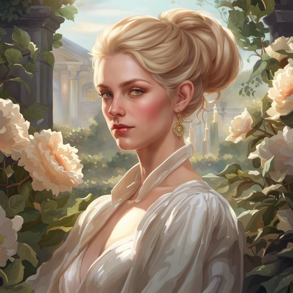 Elegant Countess Portrait in Art Nouveau Style