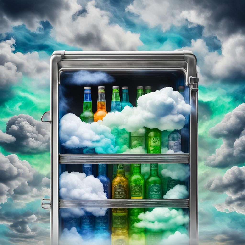 Cloud Storage Cooler in Neon Alcohol Ink Style