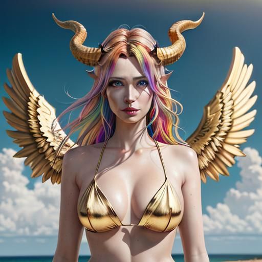 Golden Angel Multi Coloured Hair