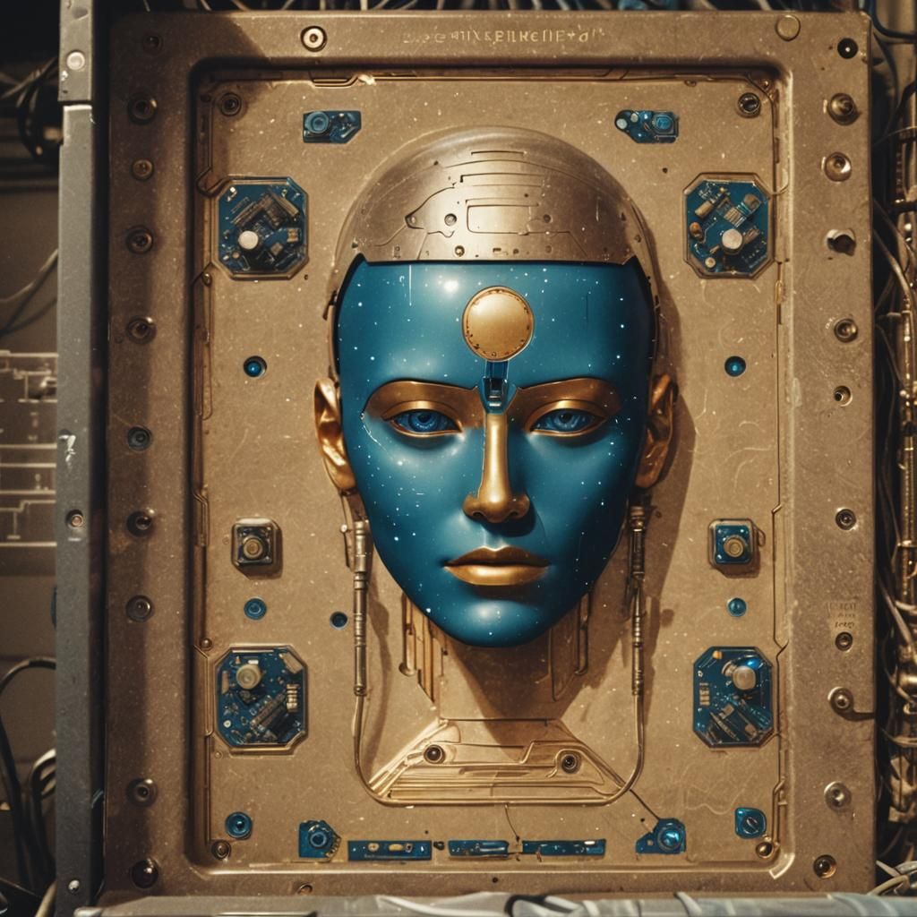 Ominous AI Core in Dark Sci-Fi Server Room