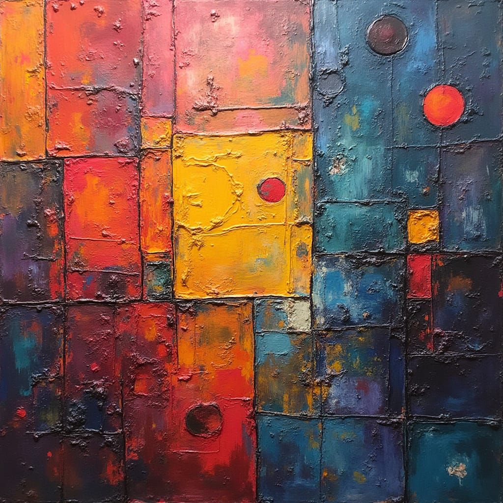 Vibrant Abstract Art in Complementary Colors