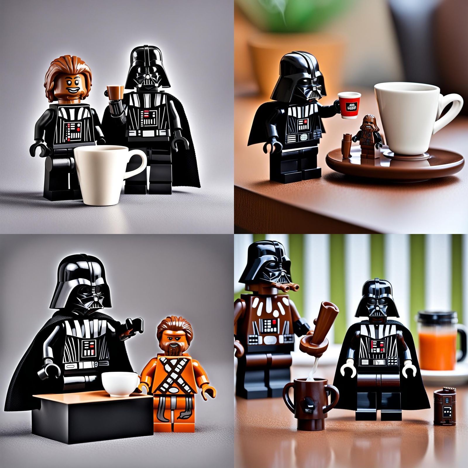 Lego Darth Vader and Chewbacca Sharing Tea