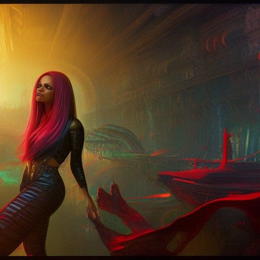 Detailed Matte Painting of Spice Girl
