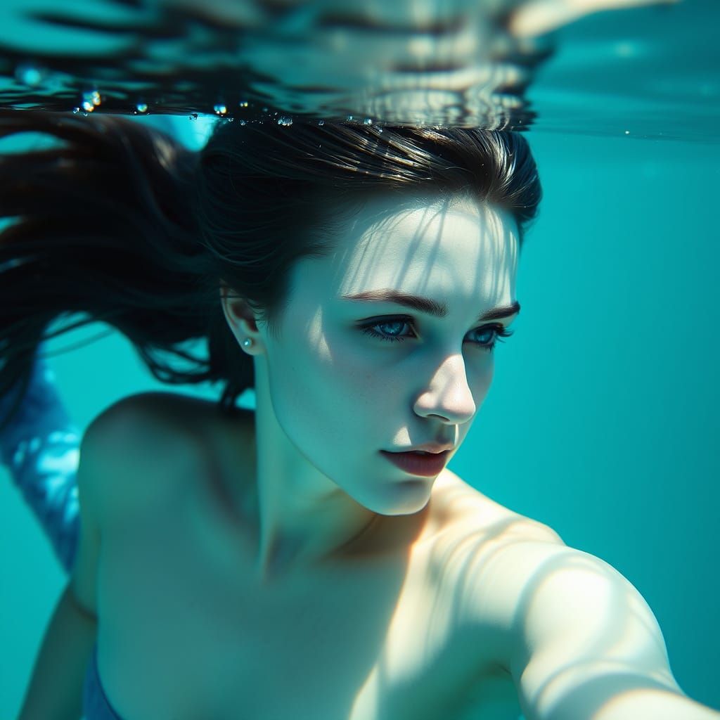 Mysterious Mermaid in Turquoise Waters