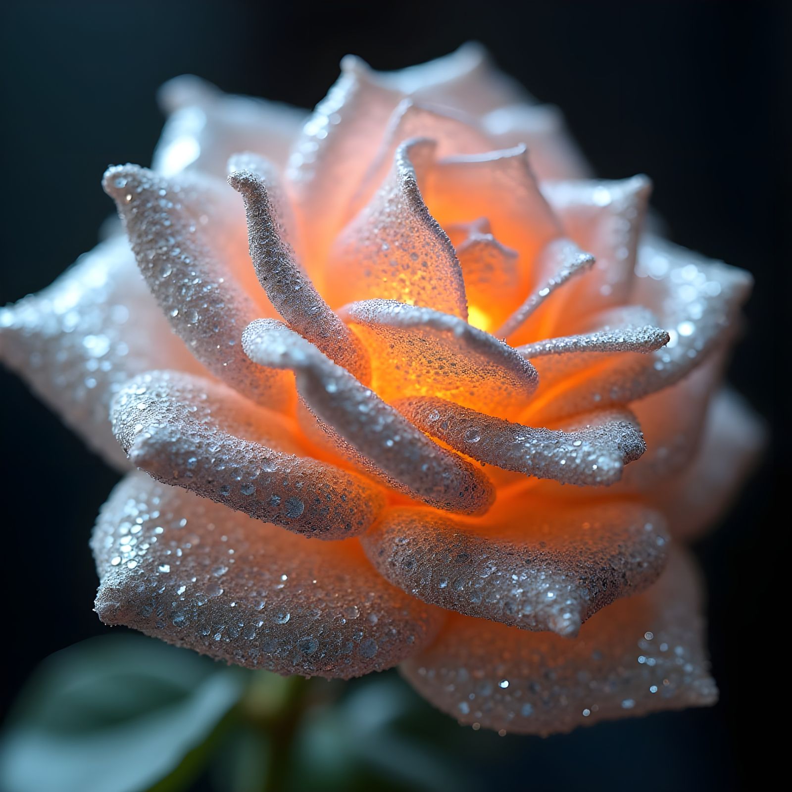 Diamond Rose Close-Up: Light Refraction Art
