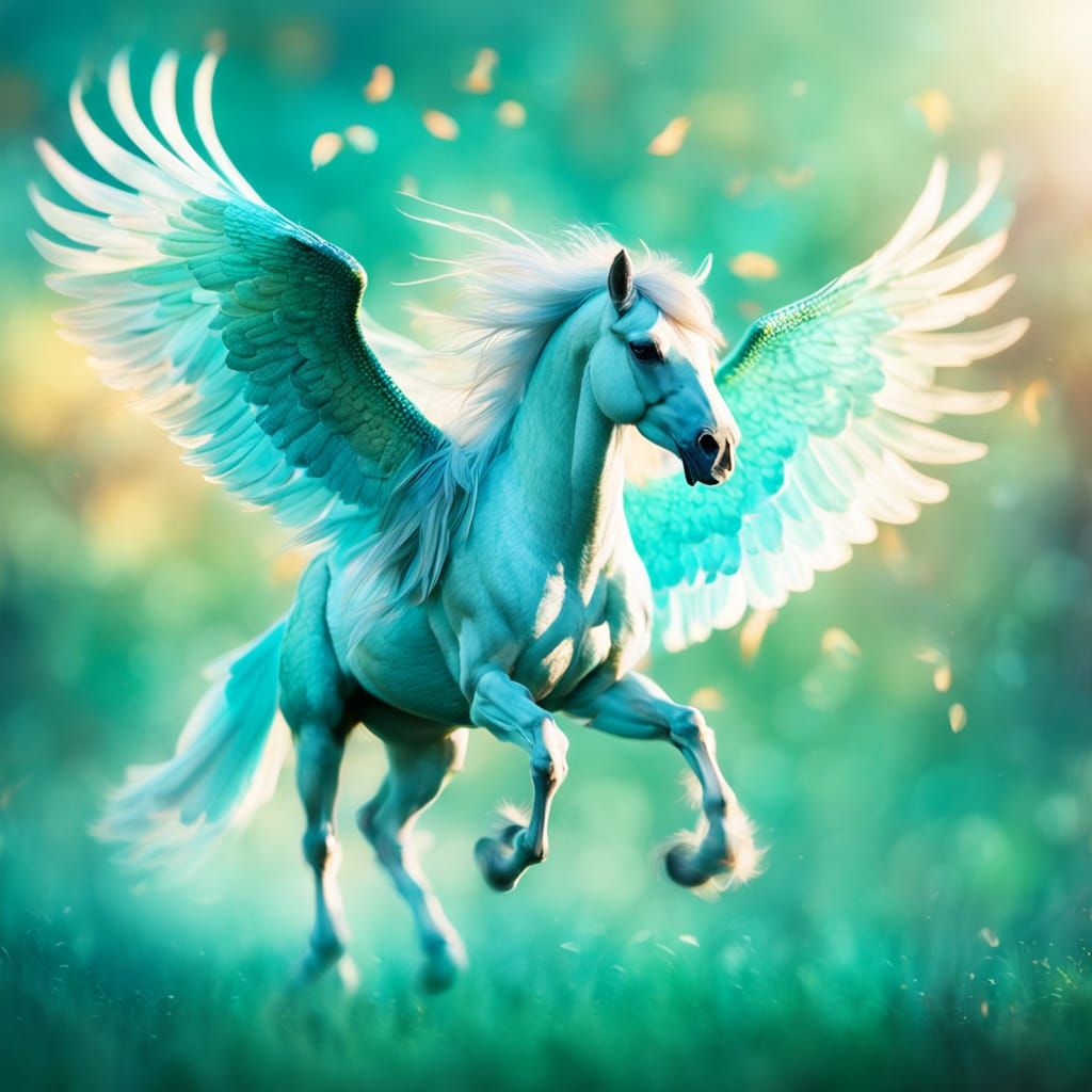 Turquoise Pegasus in Flight: Macro Photography