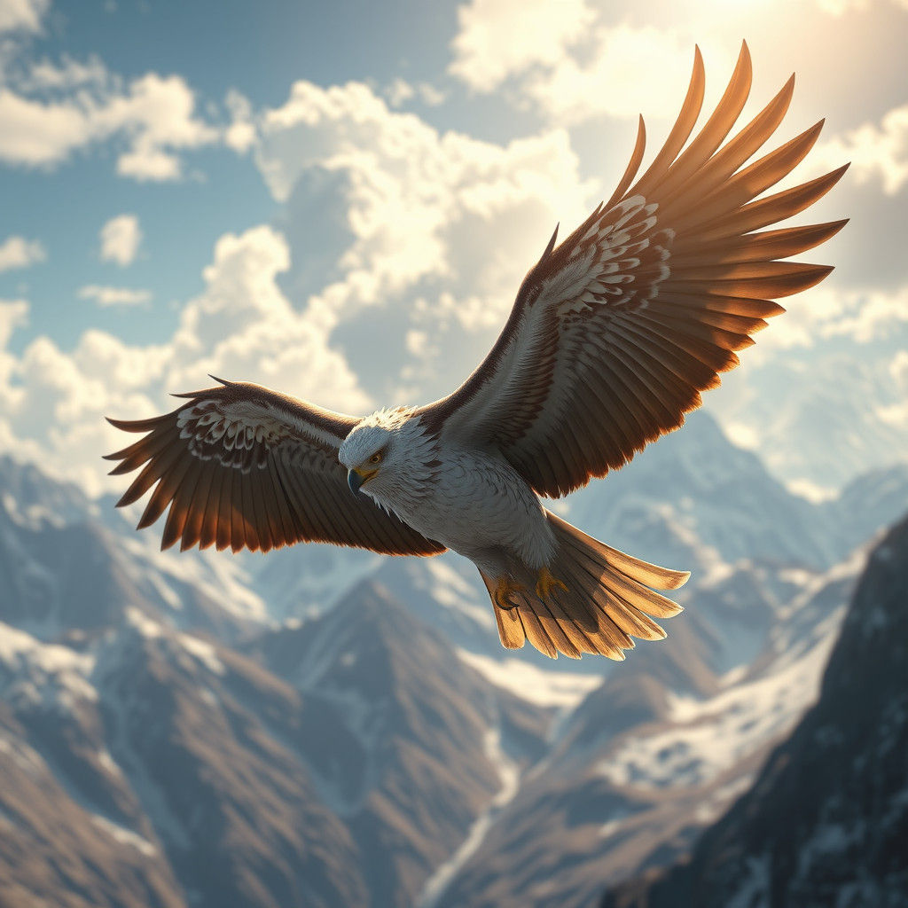 Majestic Lammergeier Soaring: 3D Anime Art
