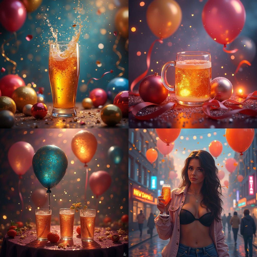 Magical Sparkling Cider Scene Unfolds on New Year's Eve