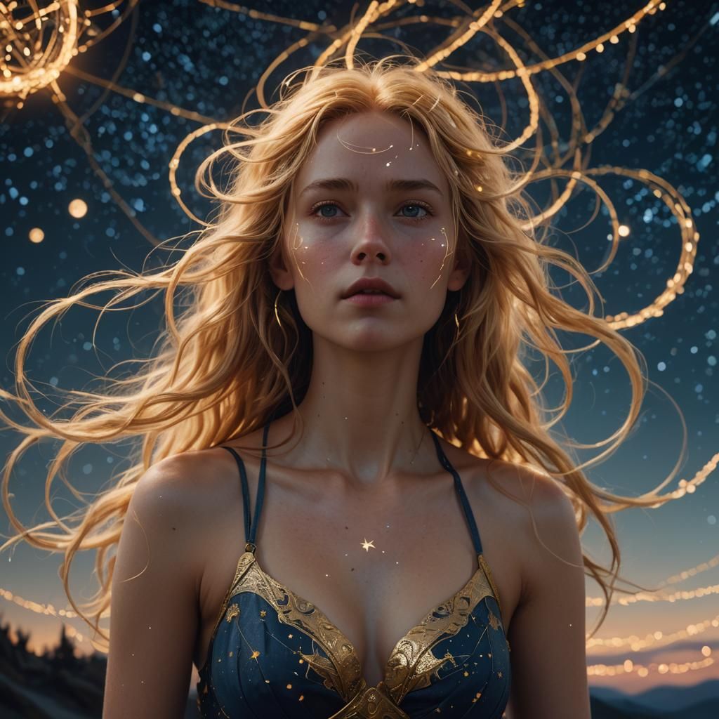 Celestial Woman Portrait in Digital Matte Painting