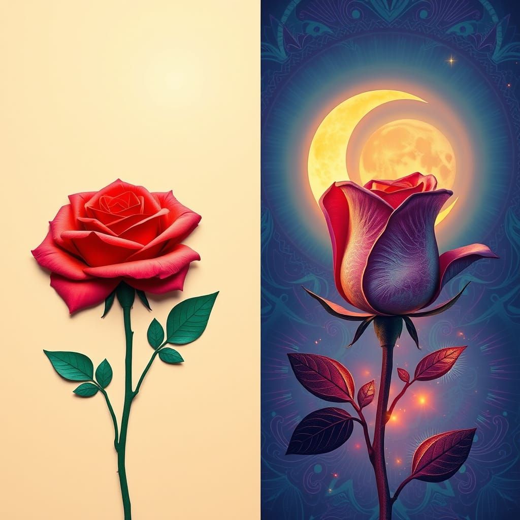 Rose in Bloom and Decay: Psychedelic Collage