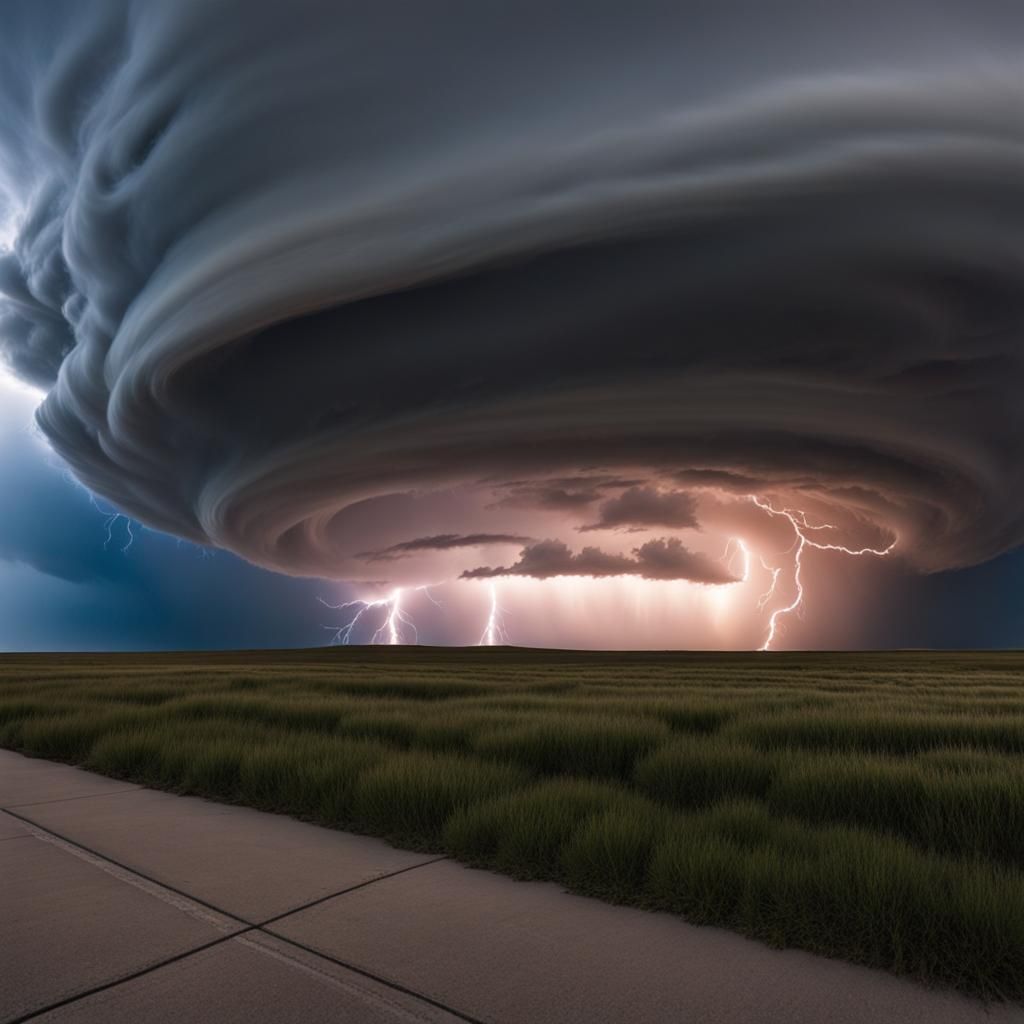 Massive supercell thunderstorm