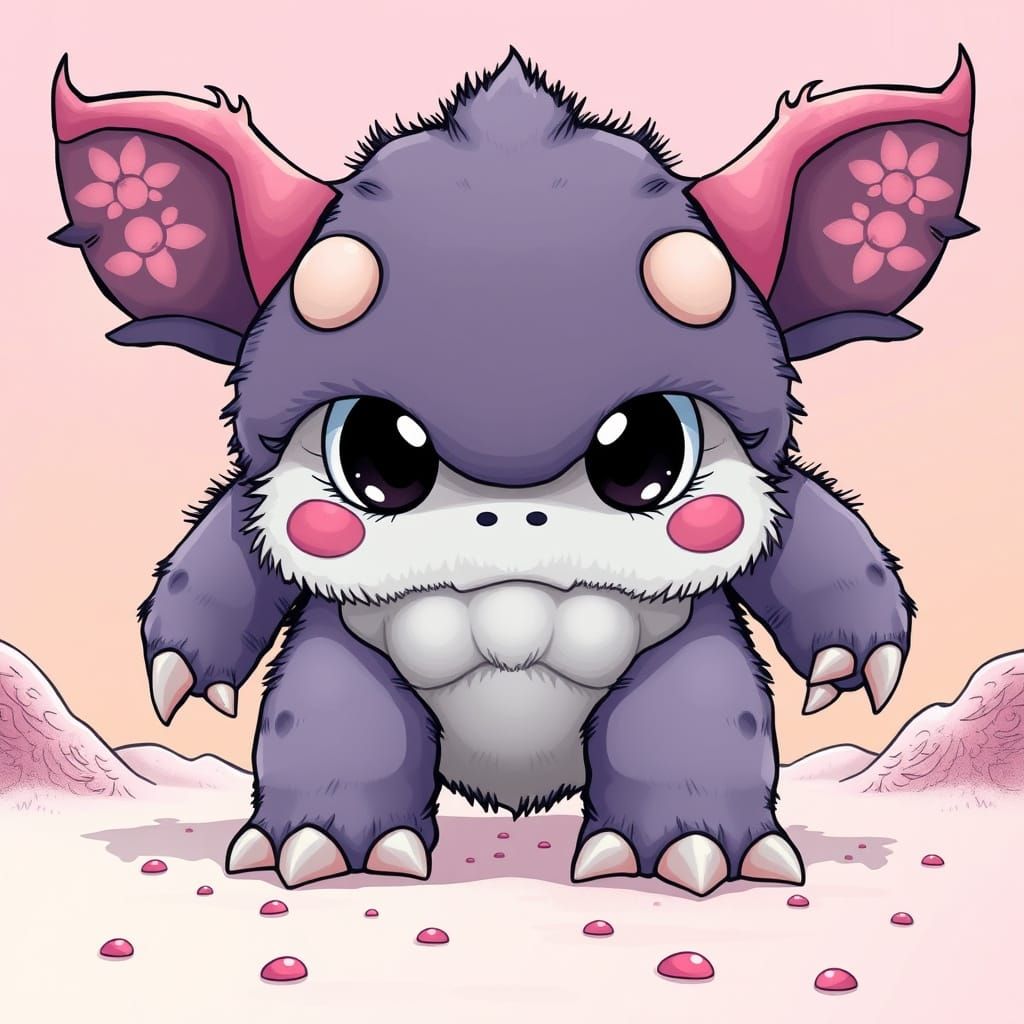 Adorable Chibi Behemoth in Kawaii Digital Art Style