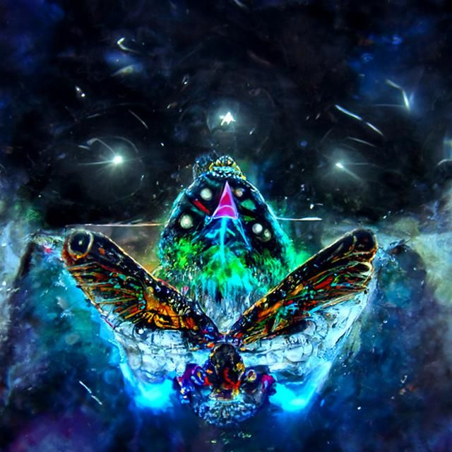 Holographic Cosmic Mothra: Astral Illustration