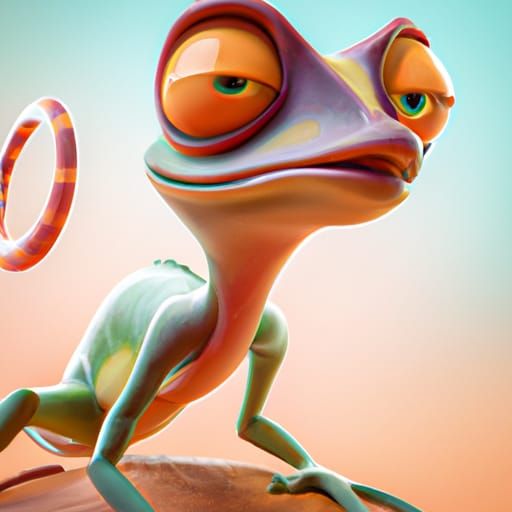 Rango Lizard: Pixar-Style 3D Digital Art