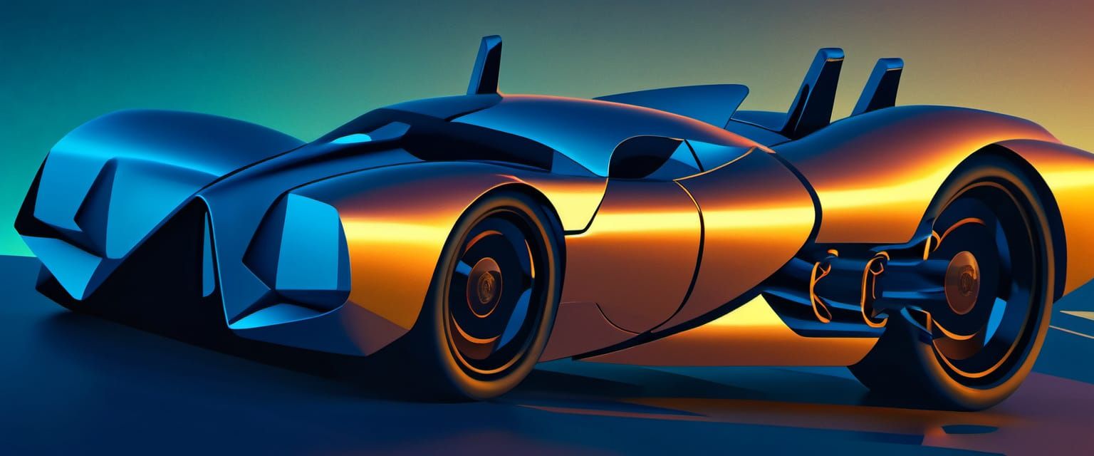 Elegant Art Deco Maserati Speeds Through Futuristic Cityscap...