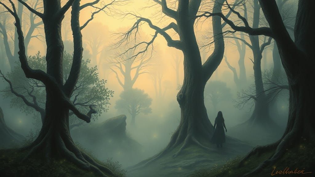 Ethereal Elves in Misty Dawn Forest