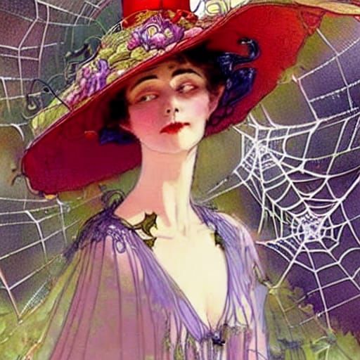 Spiderwebs and Lace Collage: Digital Illustration