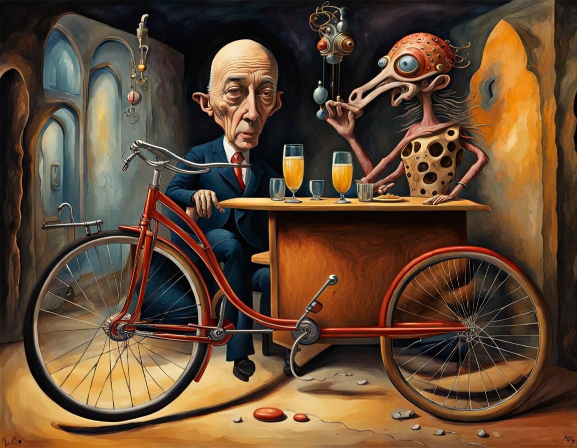 Surreal Bicycle Dreamscape in Magical Realism Style