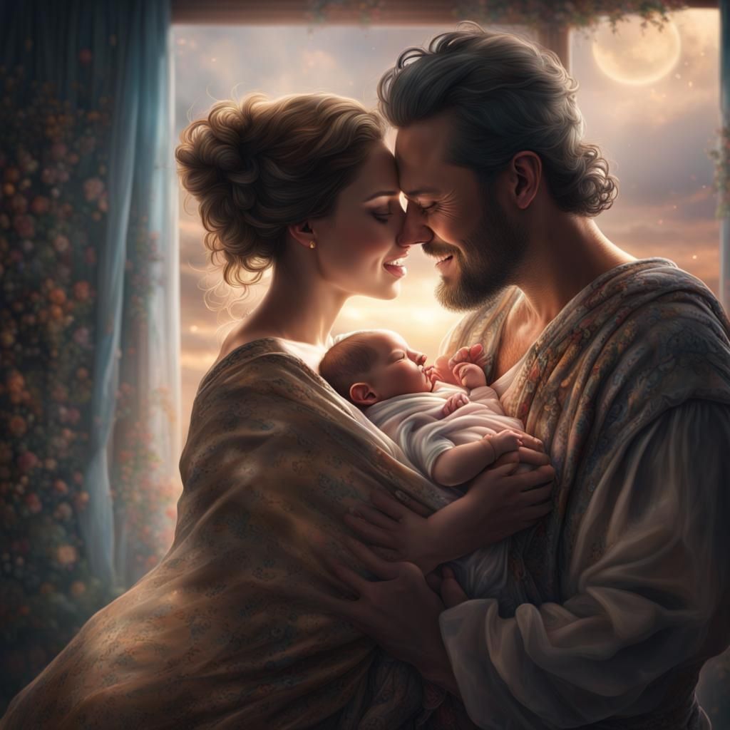 Postpartum Joy: A Mother, Baby, and Loving Husband