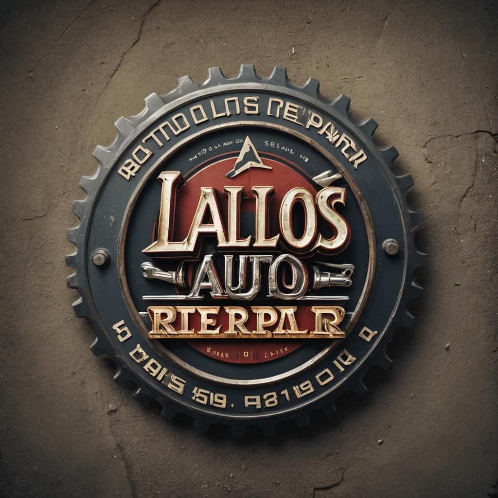 Lalos Auto Repair Logo with Cars and Trucks