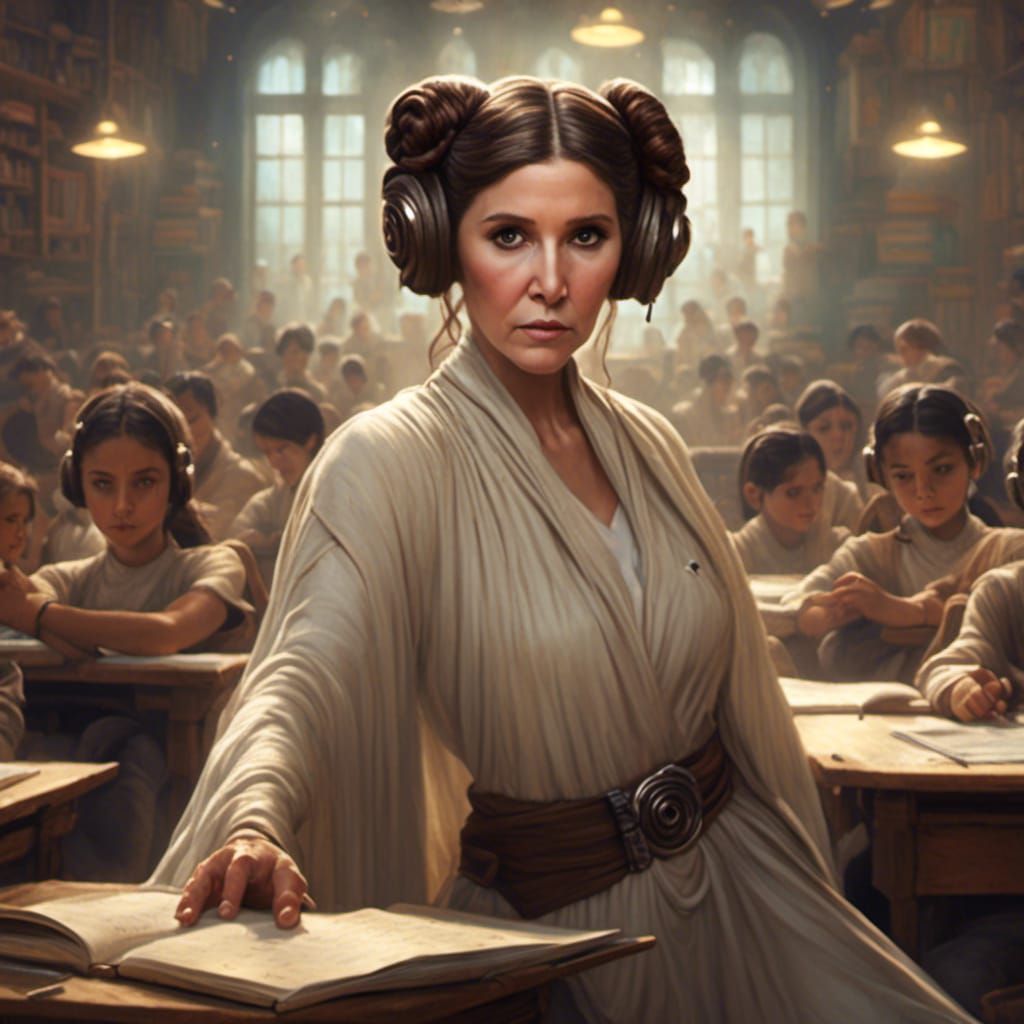 Princess Leia as Teacher in Hyperreal Classroom