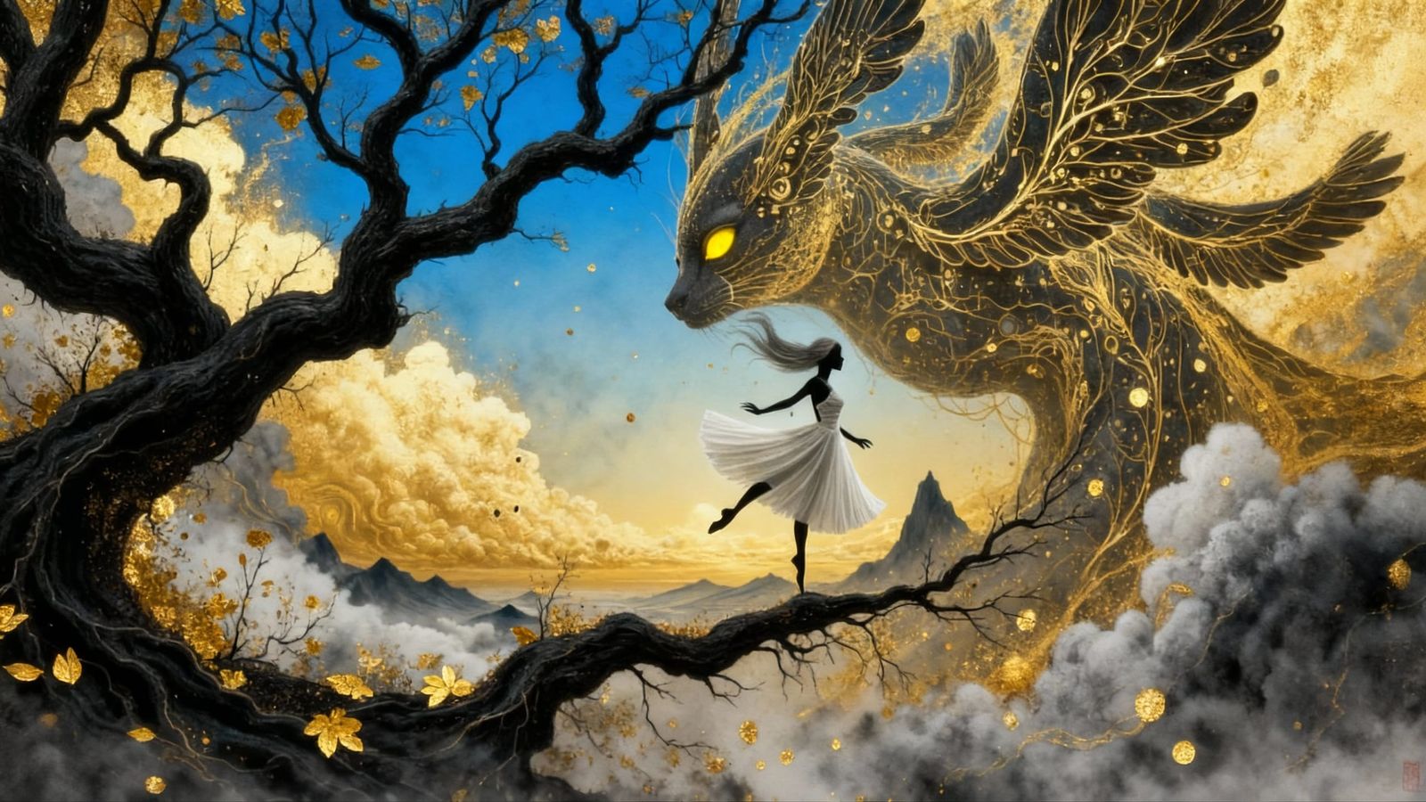 Fantastical Fluid Painting with Volumetric Lighting