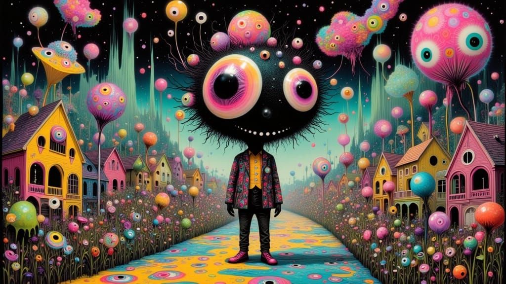 Tim Burton Style Candy Creator in Vivid Colors