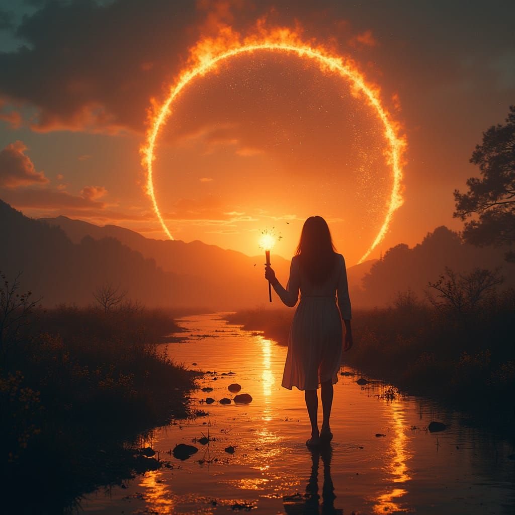 Surreal Storch Girl Rides Cosmic Landscape in Ash Thorp-Insp...