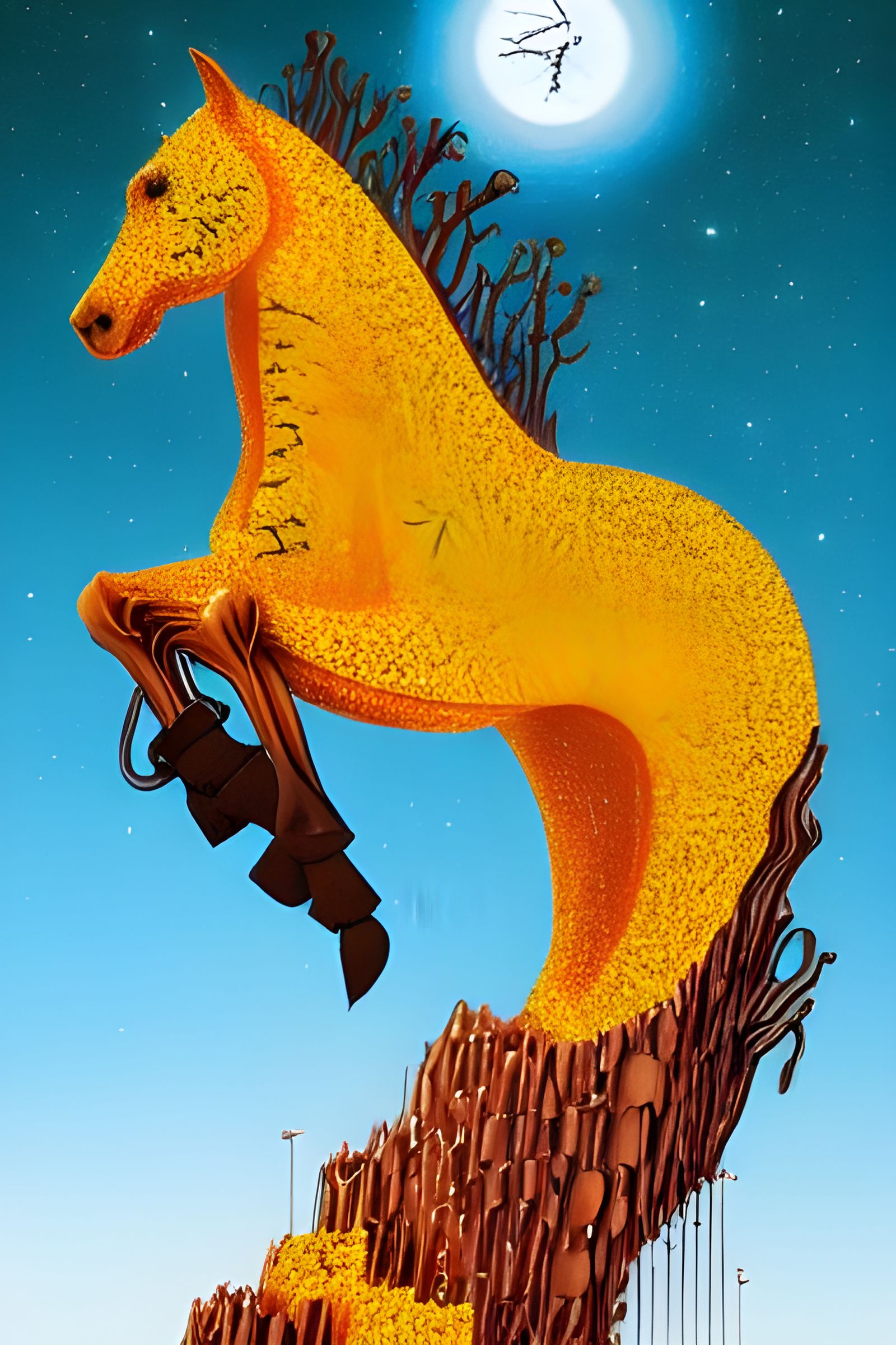 Dendritic Chocolate Arabian Horse in Astral Space