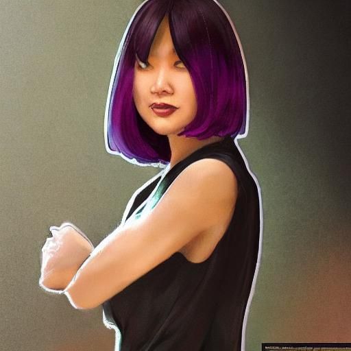 Portrait of a Filipino Woman in Lilac Dress