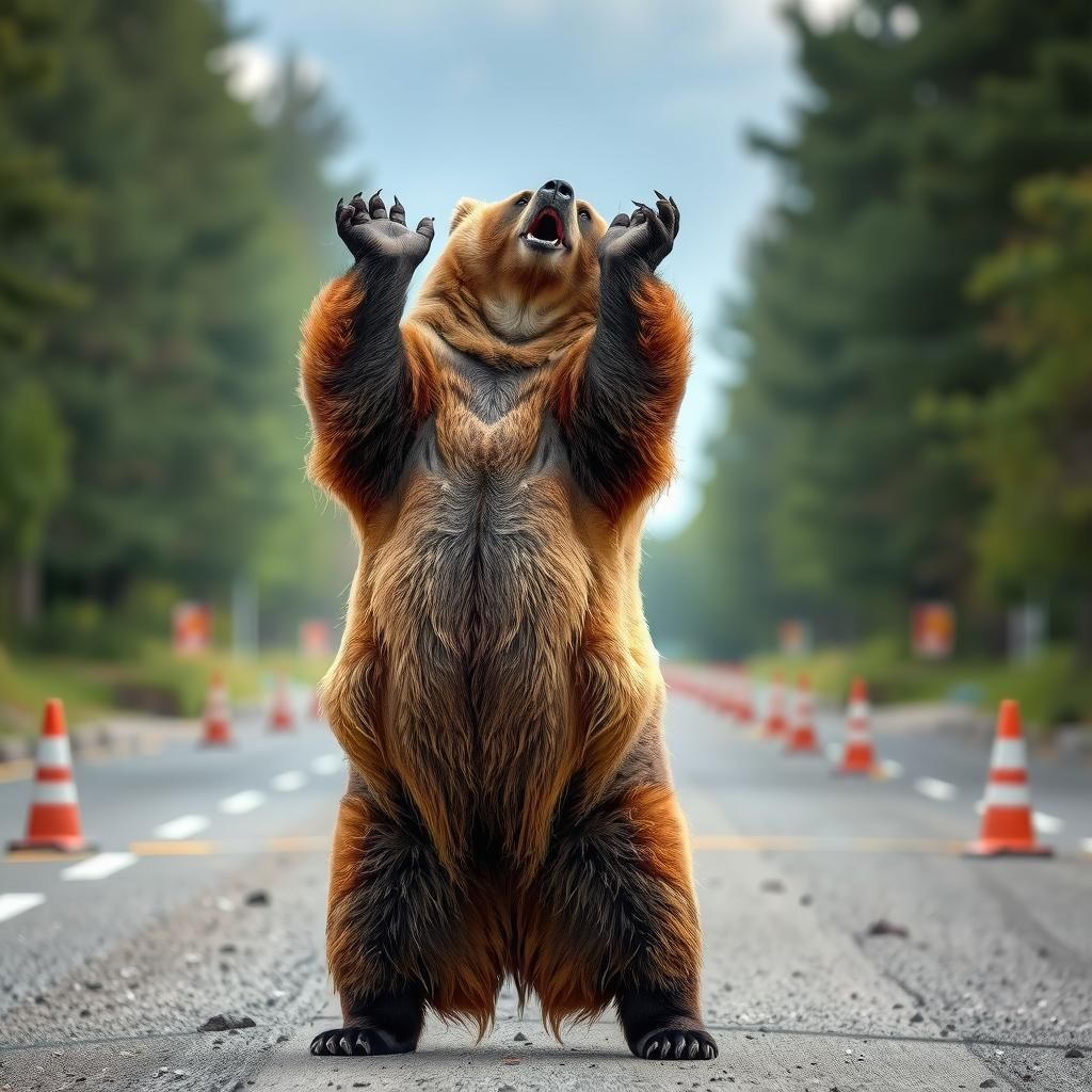 Obese Bear Handstand Photograph