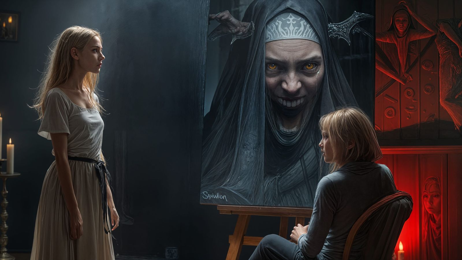 Hyper-Realistic Portrait of a Young Girl Modelled by a Femal...