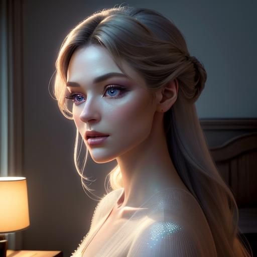 Angel Woman Summons Power: Digital Art