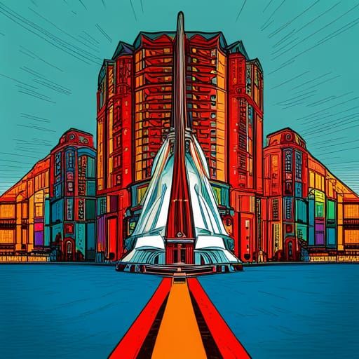 Led Zeppelin Pop Art Screen Print in Bauhaus Style