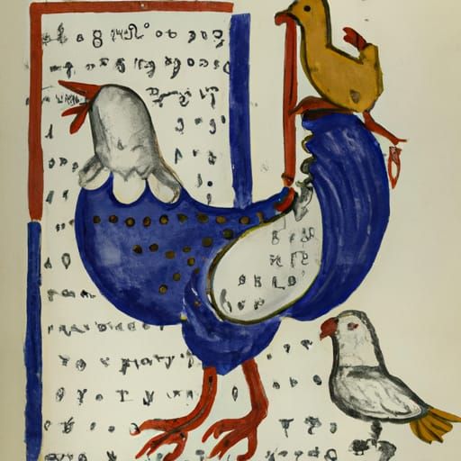 Chicken in Illuminated Manuscript Style